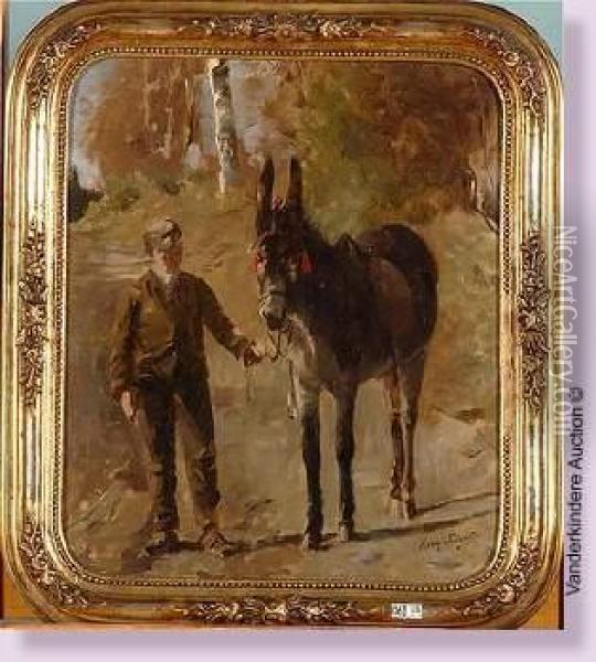 Jeune Garcon Et Son Ane Oil Painting - Henry Schouten