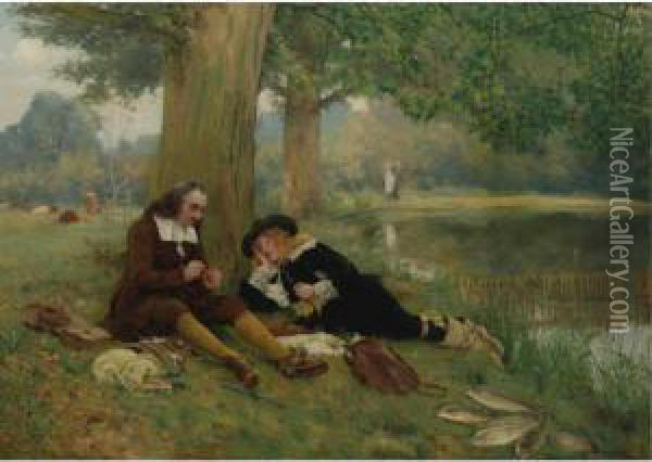 The Compleat Angler Oil Painting - Walter-Dendy Sadler