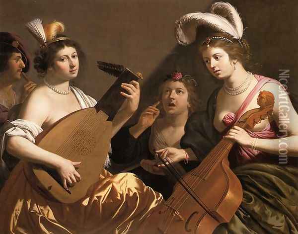 The Concert 1635-40 Oil Painting - Jan Hermansz. van Biljert