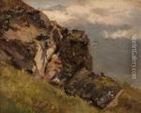 Fels Im Gebirge Oil Painting - Themistocles Von Eckenbrecher
