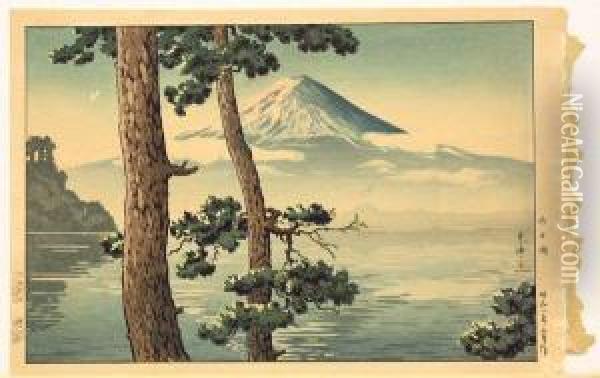 Kawaguchi-ko Oil Painting - Tsuchiya Koitsu
