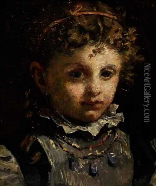 Little Girl Oil Painting - William Morris Hunt