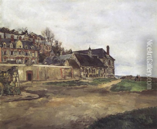 Honfleur, Vieilles Maisons Pres De La Mer Oil Painting - Marcel Francois Leprin
