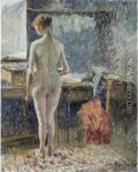 Femme Nue Vue De Dos Oil Painting - Camille Pissarro
