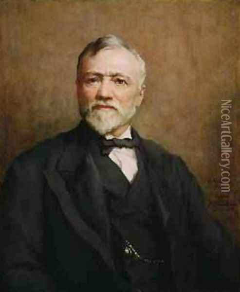 Andrew Carnegie 1835-1919 after a portrait by Walter William Ouless 1848-1933, 1925 Oil Painting - Catherine Ouless
