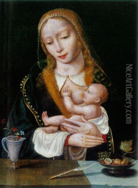 Vierge A L'enfant Oil Painting - Adriaen Isenbrant