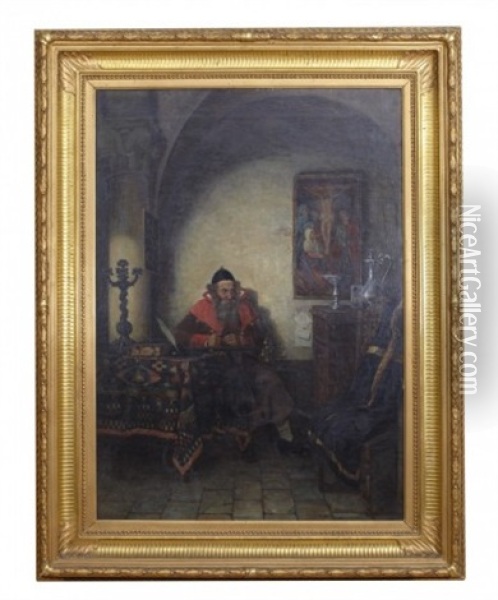 Man I Kyrka Oil Painting - Widolfa von Engestroem-Ahrenberg