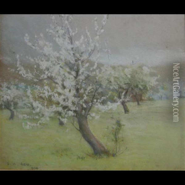 Blossom Trees Oil Painting - George Agnew Reid