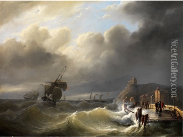 Auf Sturmischer See Oil Painting - Christian Cornelis Kannemans