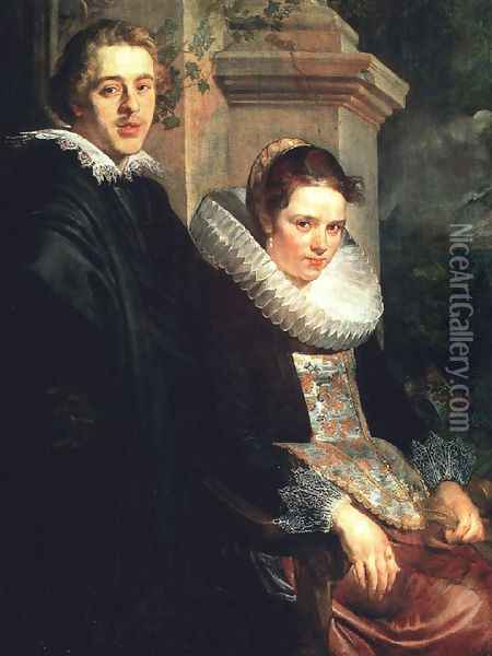 Portrait of a Young Married Couple Oil Painting - Jacob Jordaens