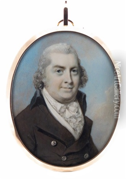 Portrait Miniature Of Sir William Loraine Oil Painting - George Engleheart