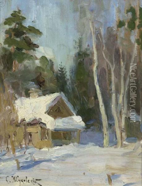 Winter Landscape Oil Painting - Stanislaw Zukowski