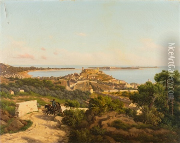 Blick Auf Die Bucht Von Cannes Oil Painting - Joseph Camille Th. Contini
