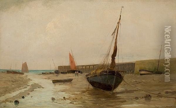 Waiting For The Tide Oil Painting - Ioannis (Jean H.) Altamura