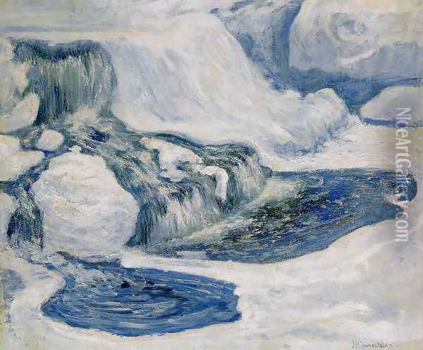 Falls In January Oil Painting - John Henry Twachtman