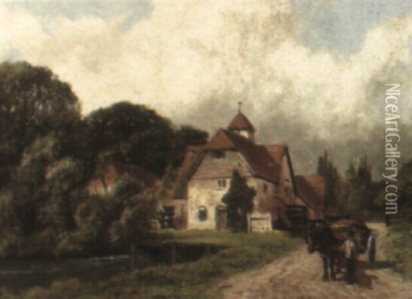 Maple Durham Mill On The Thames Oil Painting - James Peel