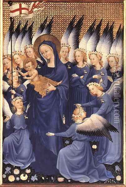 Wilton Diptych Virgin and Child with Angels Oil Painting - Unknown Painter