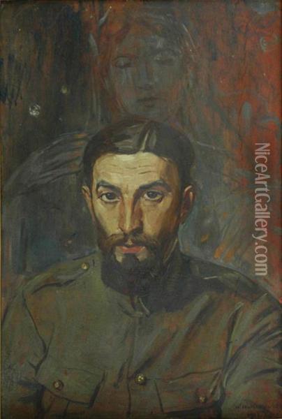 Portret Mezczyzny Oil Painting - Wincenty Wodzinowski