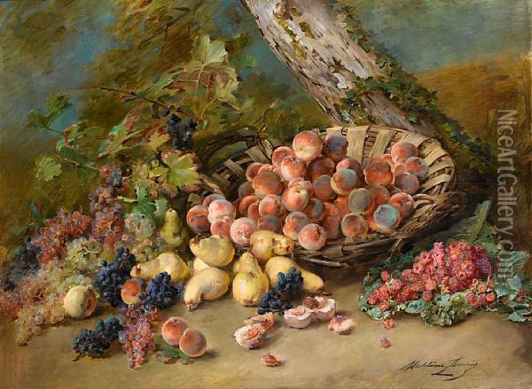 Still Life With Fruits Oil Painting - Madeleine Jeanne Lemaire