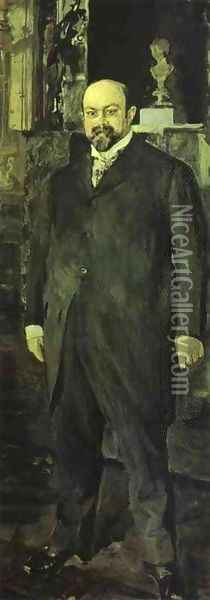 Portrait Of Mikhail Abramovich Morozov 1902 Oil Painting - Valentin Aleksandrovich Serov