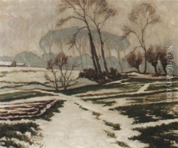 Winterlandschaft Oil Painting - Josef Mangold