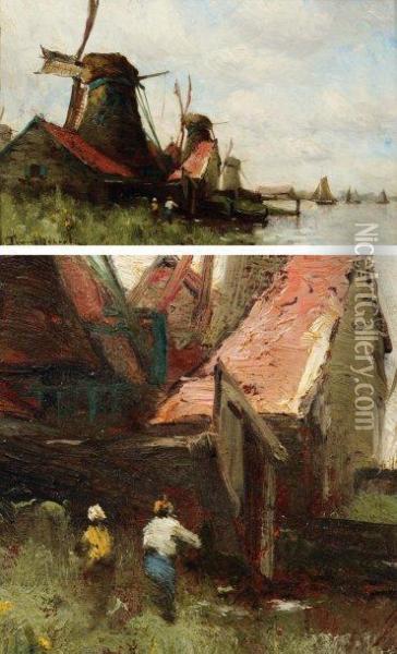 Canal A Zaandam Oil Painting - Paul Trouillebert