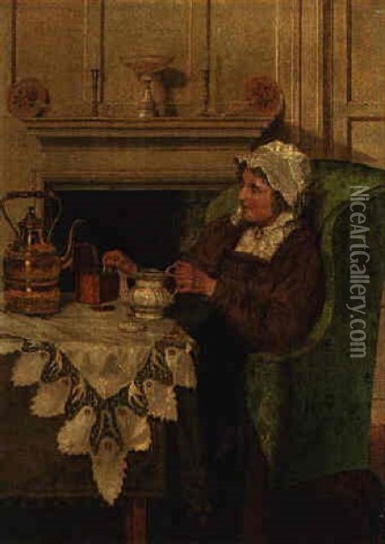 The Cup That Cheers Oil Painting - Walter Dendy Sadler