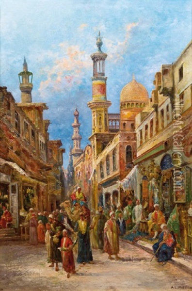 In Den Strasen Von Kairo Ii Oil Painting - Leopold Alphons Mielich
