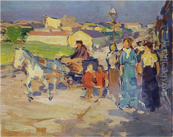Strollers Oil Painting - Santeri Salokivi
