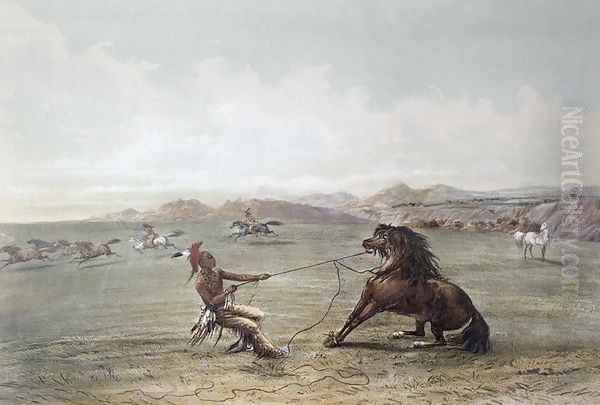 Native American Riding Horse Painting