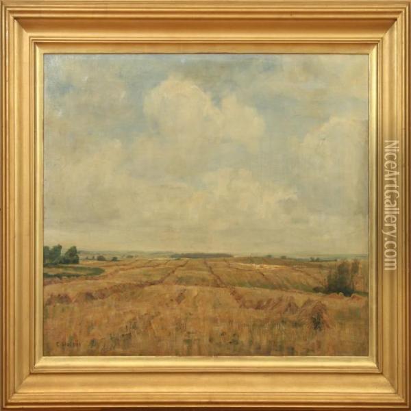 Harvest Landscape Oil Painting - Carl Vilhelm Holsoe