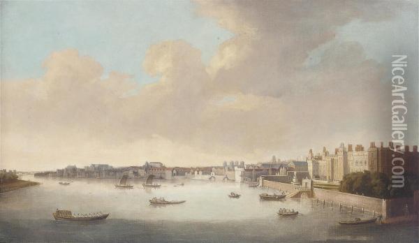 A View Of London And The Thames Oil Painting - Cornelis Bol
