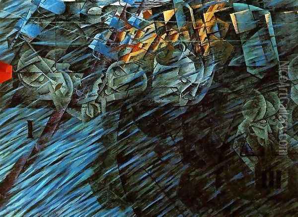 States of mind, those who go Oil Painting - Umberto Boccioni