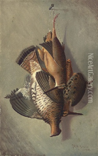 A Brace Of Woodcock And Grouse Oil Painting - Richard La Barre Goodwin