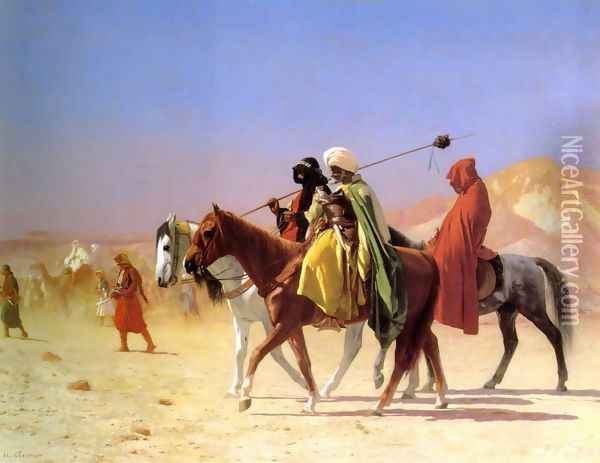 Arabs Crossing The Desert Oil Painting - Jean-Leon Gerome