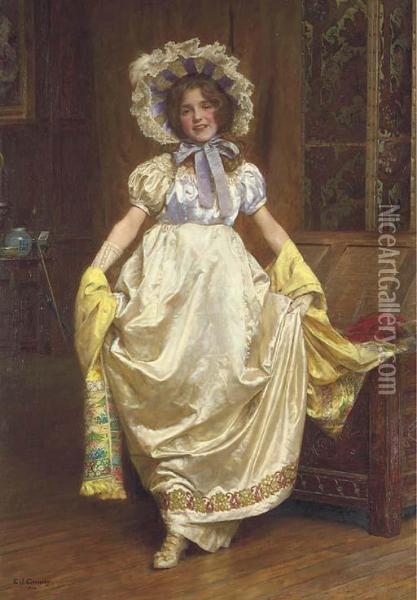 Rediviva: Great-grandmother's Wedding Dress Oil Painting - Edward John Gregory