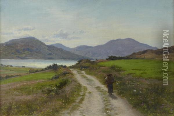 A Glimpse Of Loch Katrine Oil Painting - Joseph Farquharson