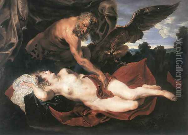 Jupiter and Antiope Oil Painting - Sir Anthony Van Dyck