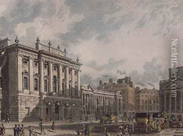 A View of the Bank of England, engraved by Daniel Havell 1785-1826, pub. 1816 by Ackermanns Repository of Arts Oil Painting - Thomas Hosmer Shepherd