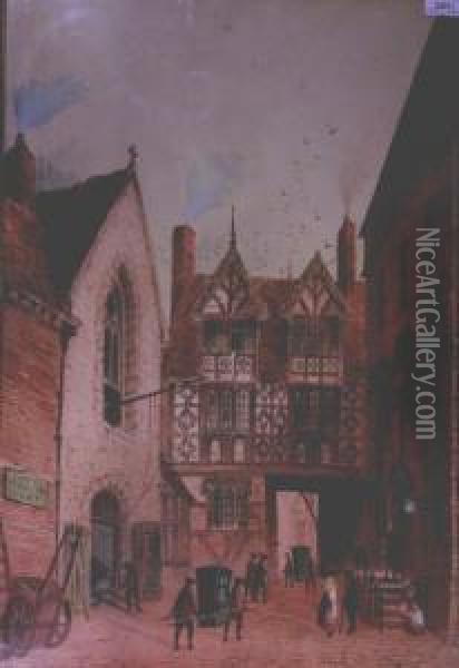 The Council House Gatehouse, Shrewsbury Oil Painting - Paul Braddon