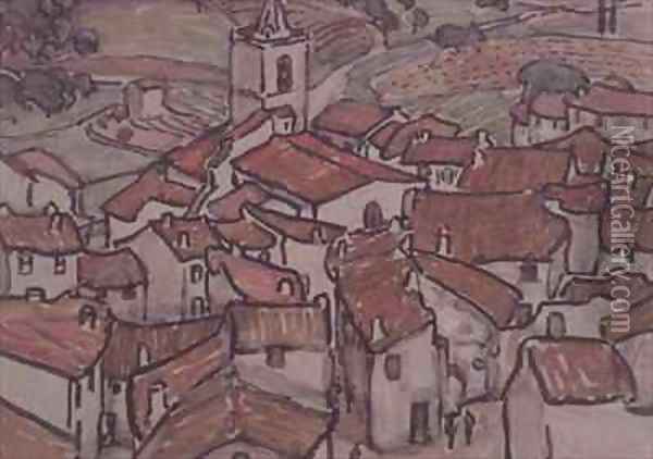 View of Grimaud Oil Painting - Anne L. Falkner