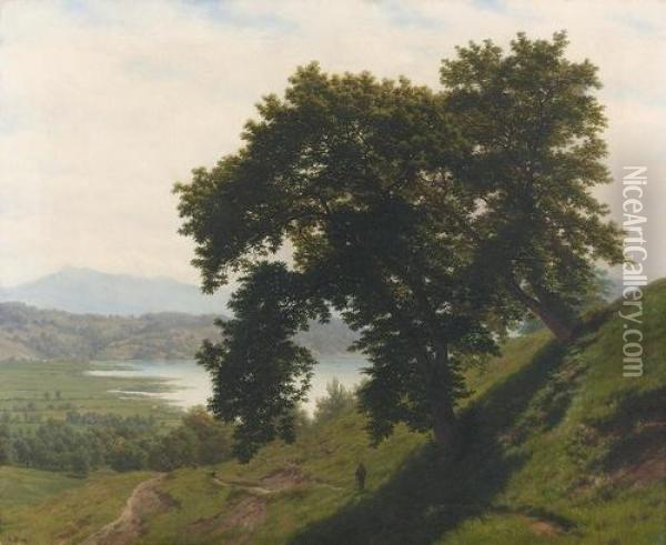 Kastanienbaume Bei Horw. Oil Painting - Robert Zund