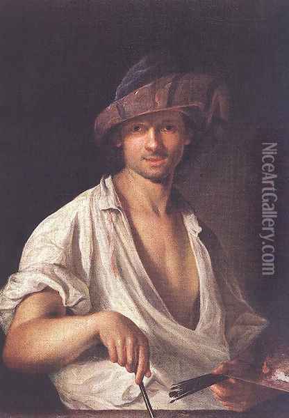 Self-portrait 1711 Oil Painting - Adam Manyoki