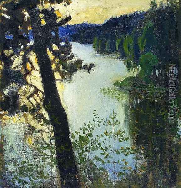 Landscape from Ruovesi Oil Painting - Akseli Valdemar Gallen-Kallela