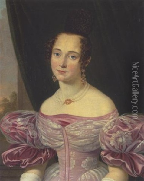 Damenportrat Oil Painting - Ernst-Gotthilf Bosse