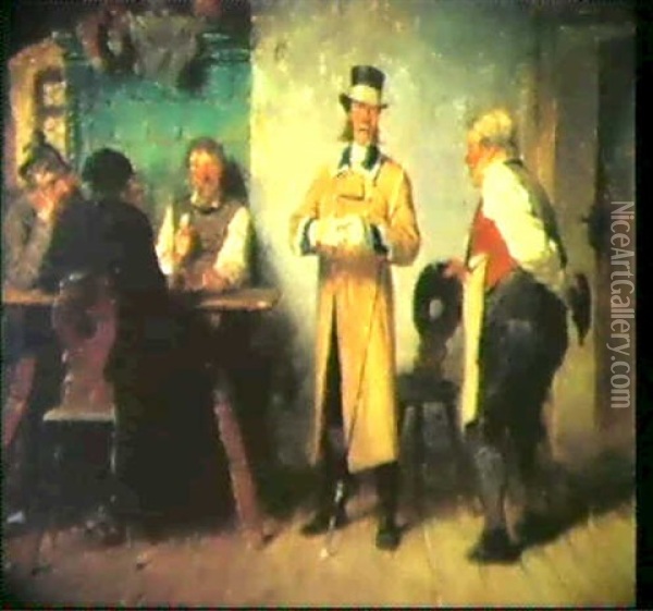 Der Herrschaftskutscher Im Wirtshaus Oil Painting - Hugo Wilhelm Kauffmann