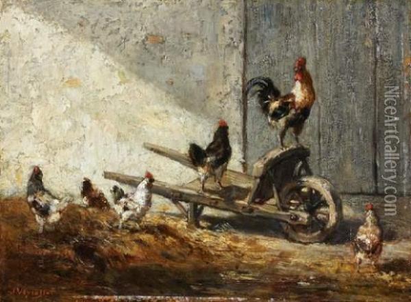 Le Poulailler Oil Painting - Jules Jacques Veyrassat