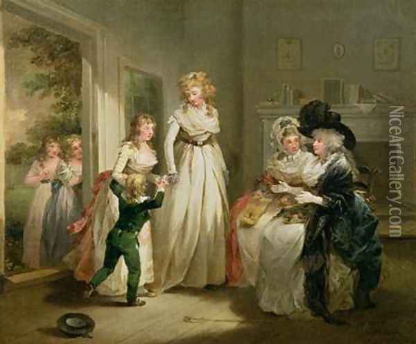 A Visit to the Boarding School 1788 Oil Painting - George Morland