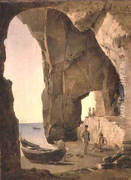 Cave in Sorrento, 1826 Oil Painting - Silvestr Fedosievich Shchedrin