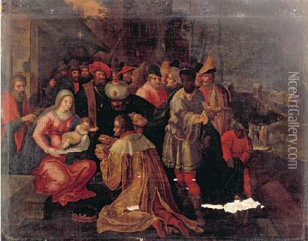 L' Adoration Des Rois Mages Oil Painting - Frans II Francken